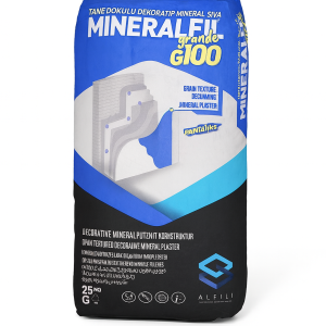 დეკორატიული ბათქაში ( მიუხენი ) 3 მმ 25 კგ ALFILL MINERALFIL