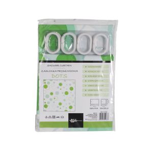 აბაზანის ფარდა SHOWER CURTAIN DOTS GREEN