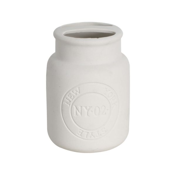კბილის ჯაგრისის ჩასადები NEW YORK TOOTHBRUSH HOLDER WHITE
