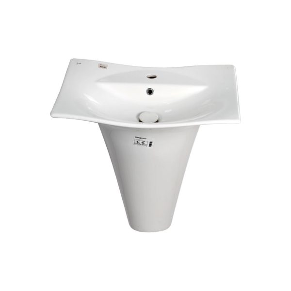 აბაზანის ნიჟარა ჩამოსაკიდი LOTUS MONOBLOCK W.HUNG WB.WITH TAP HOLE-60CM-A.WHITE-EXT