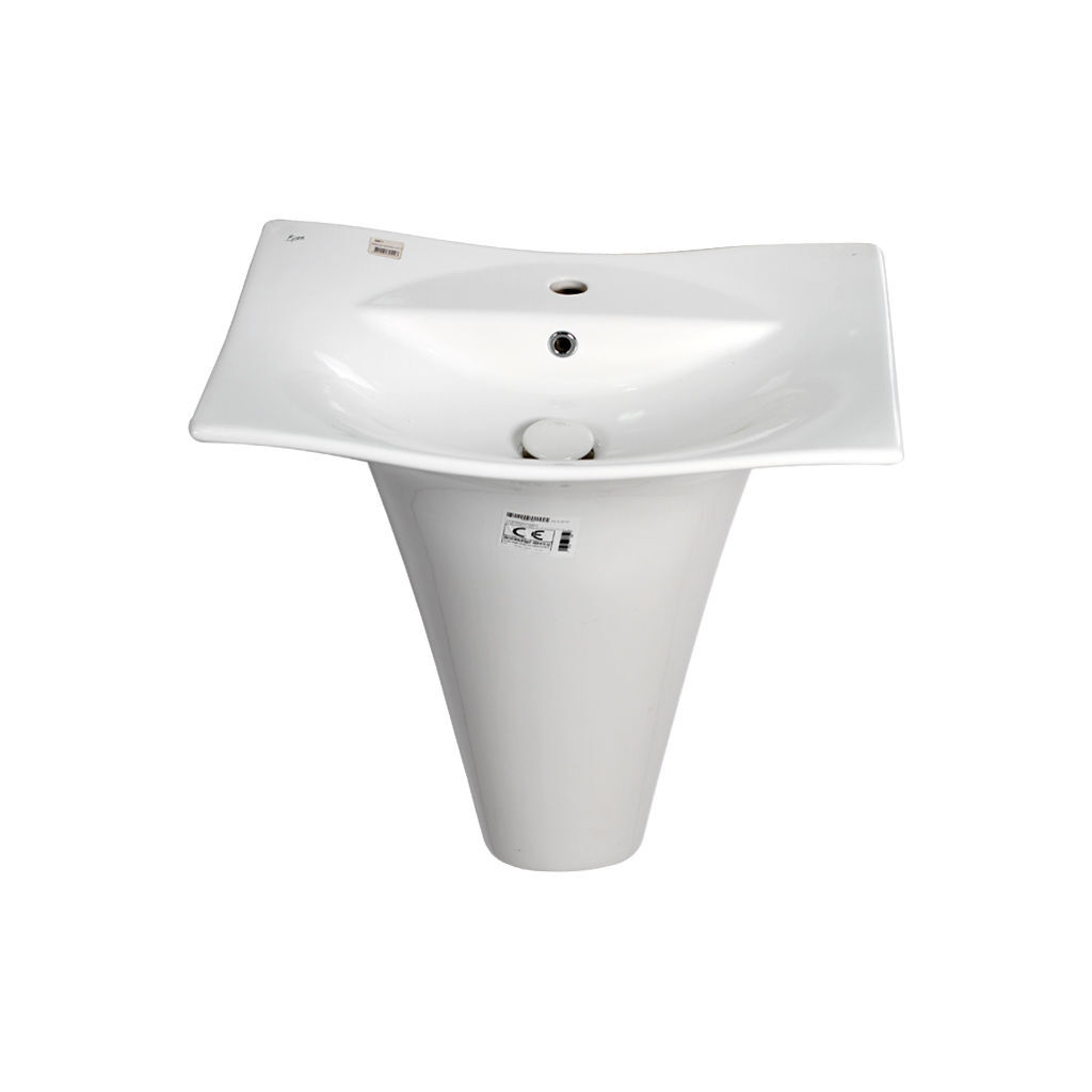 აბაზანის ნიჟარა ჩამოსაკიდი LOTUS MONOBLOCK W.HUNG WB.WITH TAP HOLE-60CM-A.WHITE-EXT