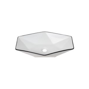 აბაზანის ნიჟარა კერამიკის 9400C matt white/blavk 570X360X140