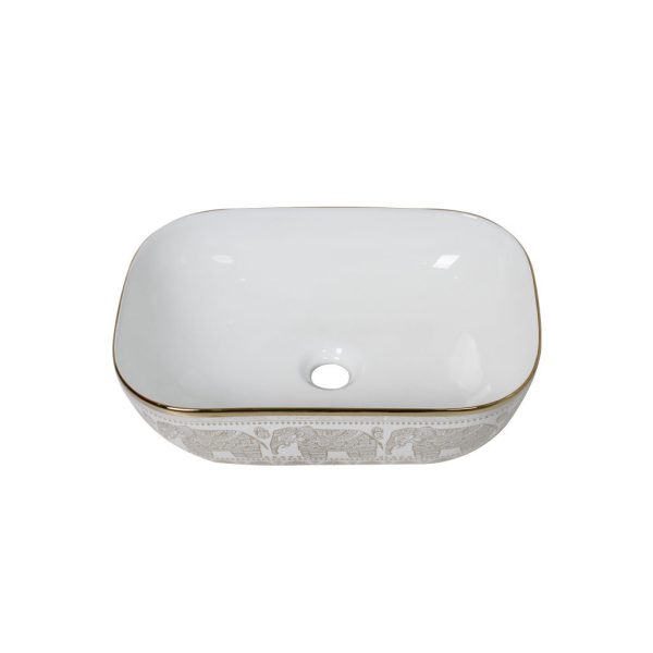აბაზანის ნიჟარა კერამიკის 9387 gold 455X325X135 - Image 2
