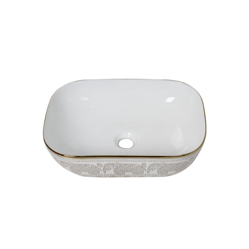 აბაზანის ნიჟარა კერამიკის 9387 gold 455X325X135 - Image 2