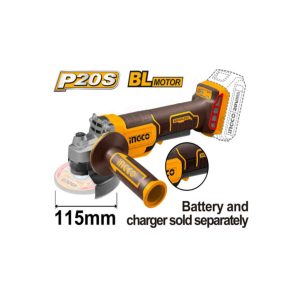 ელექტრო კუთხსახეხი 20V-115MM Li-Ion Proline (CAGLI211156) INGCO