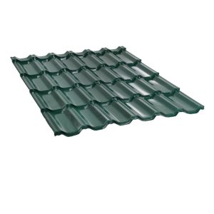 მეტალოკრამიტი ფერადი თუნუქის სახურავი 0.5X1200 პრიალა RAL6005
