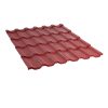 მეტალოკრამიტი ფერადი თუნუქის სახურავი 0.5X1200 ხაოიანი RAL3005