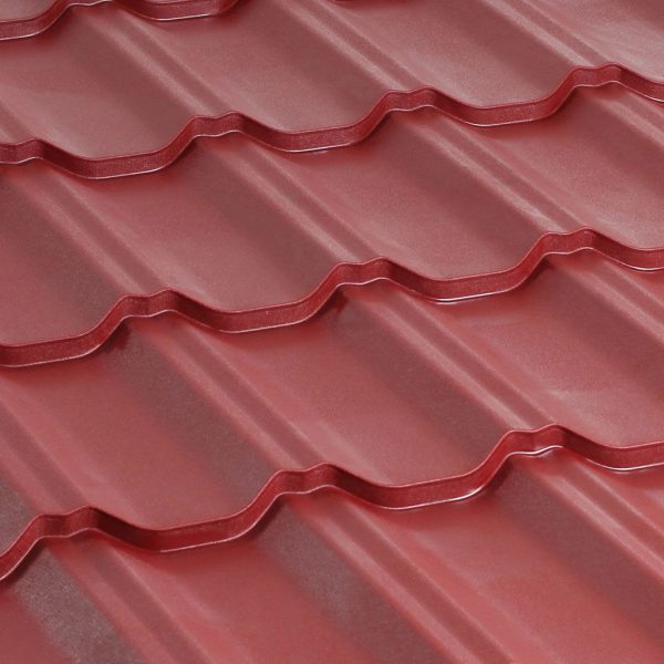 მეტალოკრამიტი ფერადი თუნუქის სახურავი 0.5X1200 ხაოიანი RAL3005 - Image 2