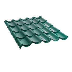 მეტალოკრამიტი ფერადი თუნუქის სახურავი 0.4X1180 პრიალა RAL 6005