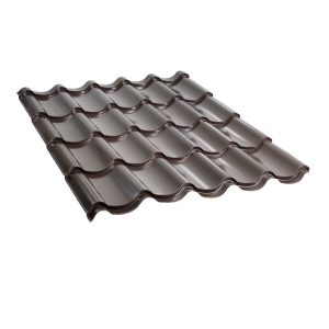 მეტალოკრამიტი ფერადი თუნუქის სახურავი 0.5X1180 პრიალა RAL8019