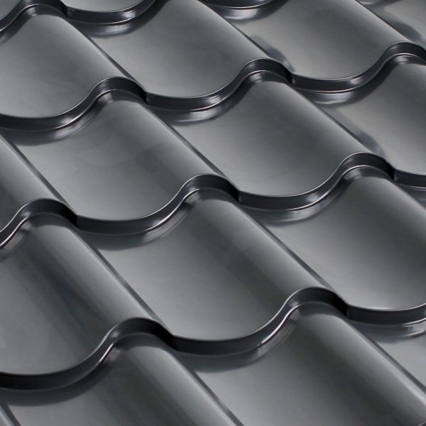 მეტალოკრამიტი ფერადი თუნუქის სახურავი 0.5X1180 პრიალა RAL7016 - Image 2