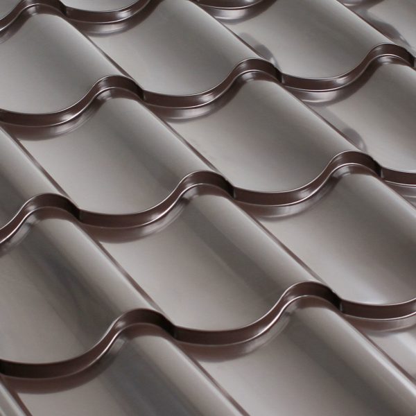 მეტალოკრამიტი ფერადი თუნუქის სახურავი 0.5X1180 პრიალა RAL8019 - Image 2