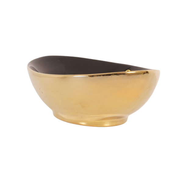 კერამიკის სააბაზანო ნიჟარა 9019 BLACK/GOLD 600X370X190 - Image 3
