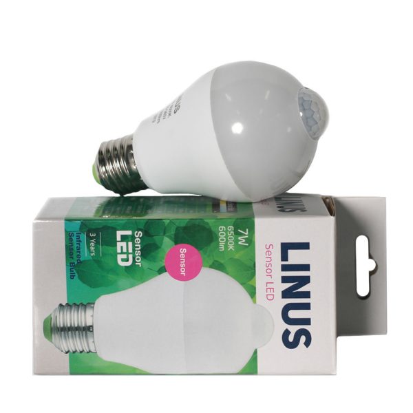 LED ნათურა მოძრაობის ინფრაწითელ სენზორზე 7W 6500K Lin63-4345 Linus - Image 2