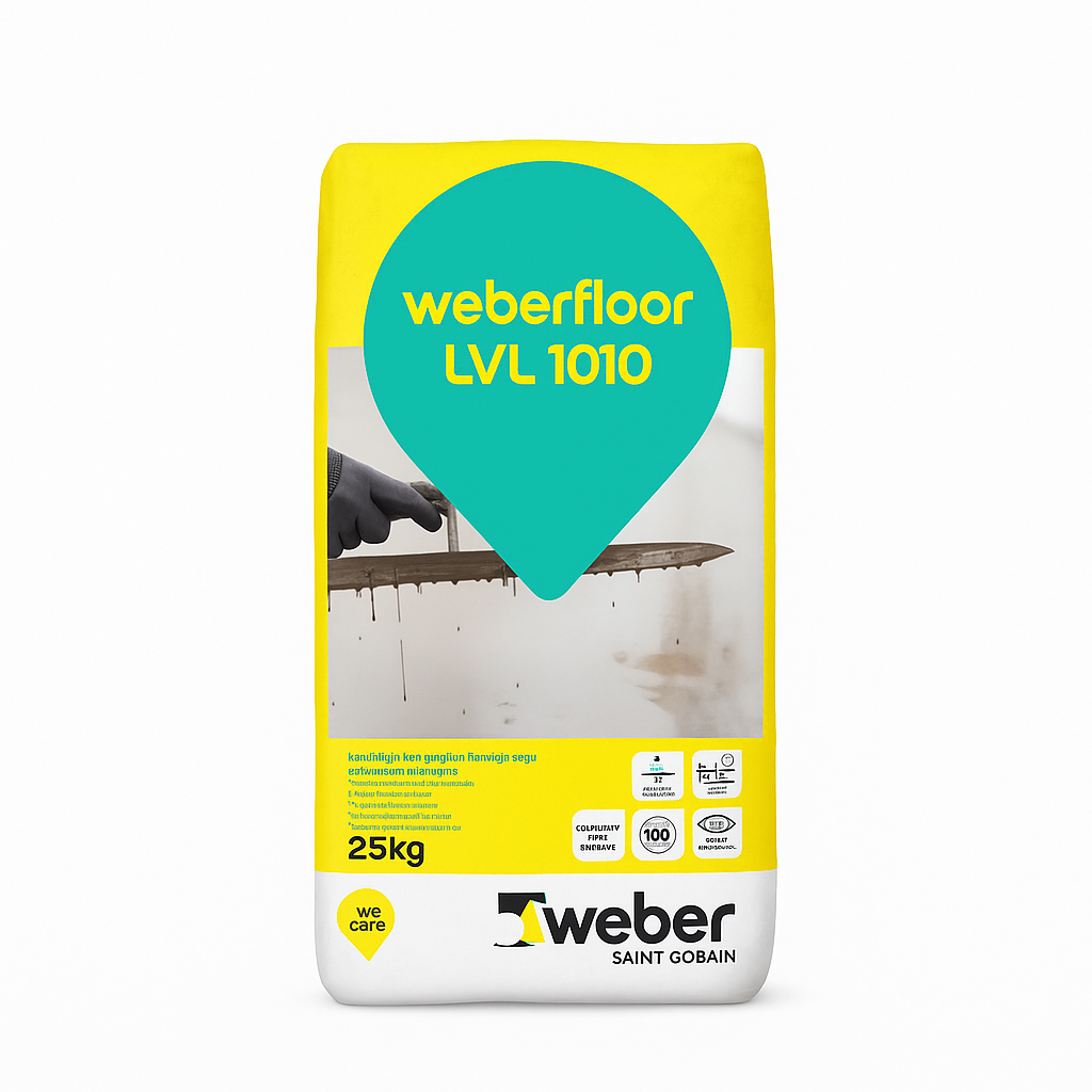 დასასხმელი თვითსწორებადი იატაკი 25 კგ - WEBER FLOOR LVL-1010