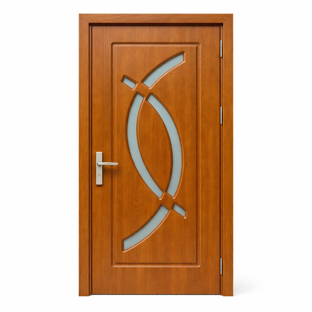 კარი მინით OP-104 ზომა 215*75*4 ფერი Oak (1-3)