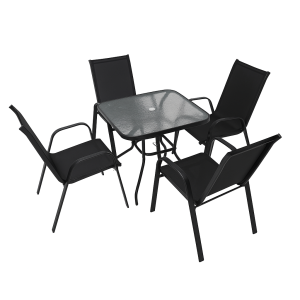 ოთხკუთხედი მაგიდა (80X80X72) 4 სკამით HY-413