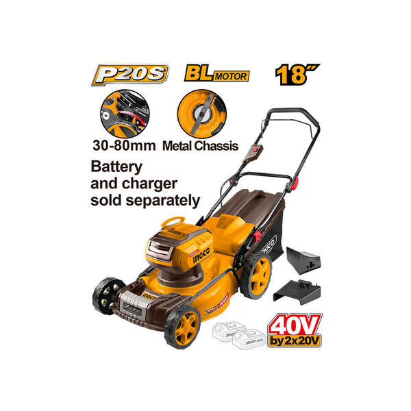 გაზონის სათიბი უსადენო მანქანა 20V-20V (LMLI20185) INGCO