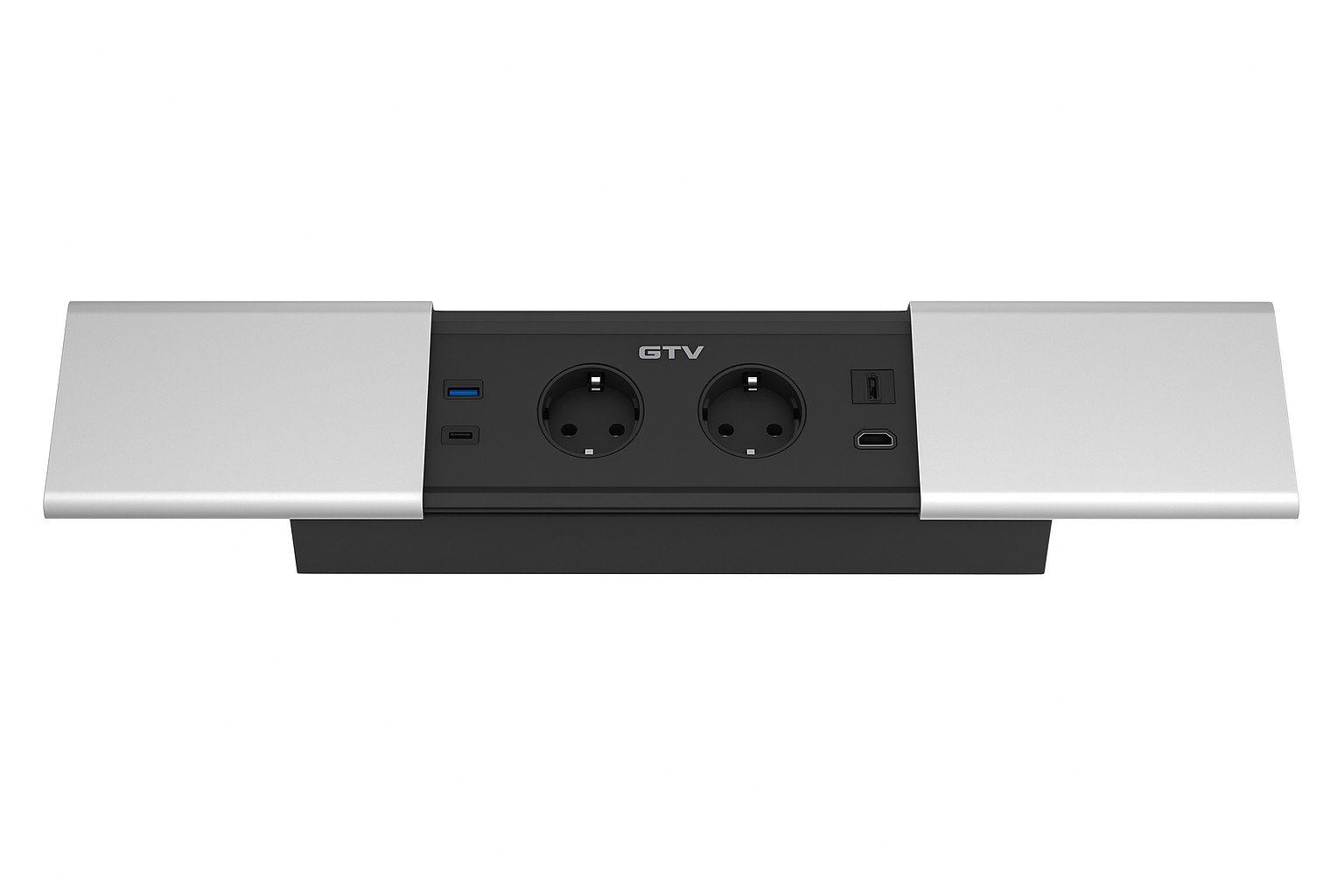 GTV დამალული დენის როზეტი ორმაგი ბუდით და USB პორტებით
