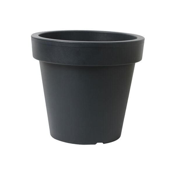 პლასტმასის ქოთანი სადგამითDLOF შავი 400მმ S433