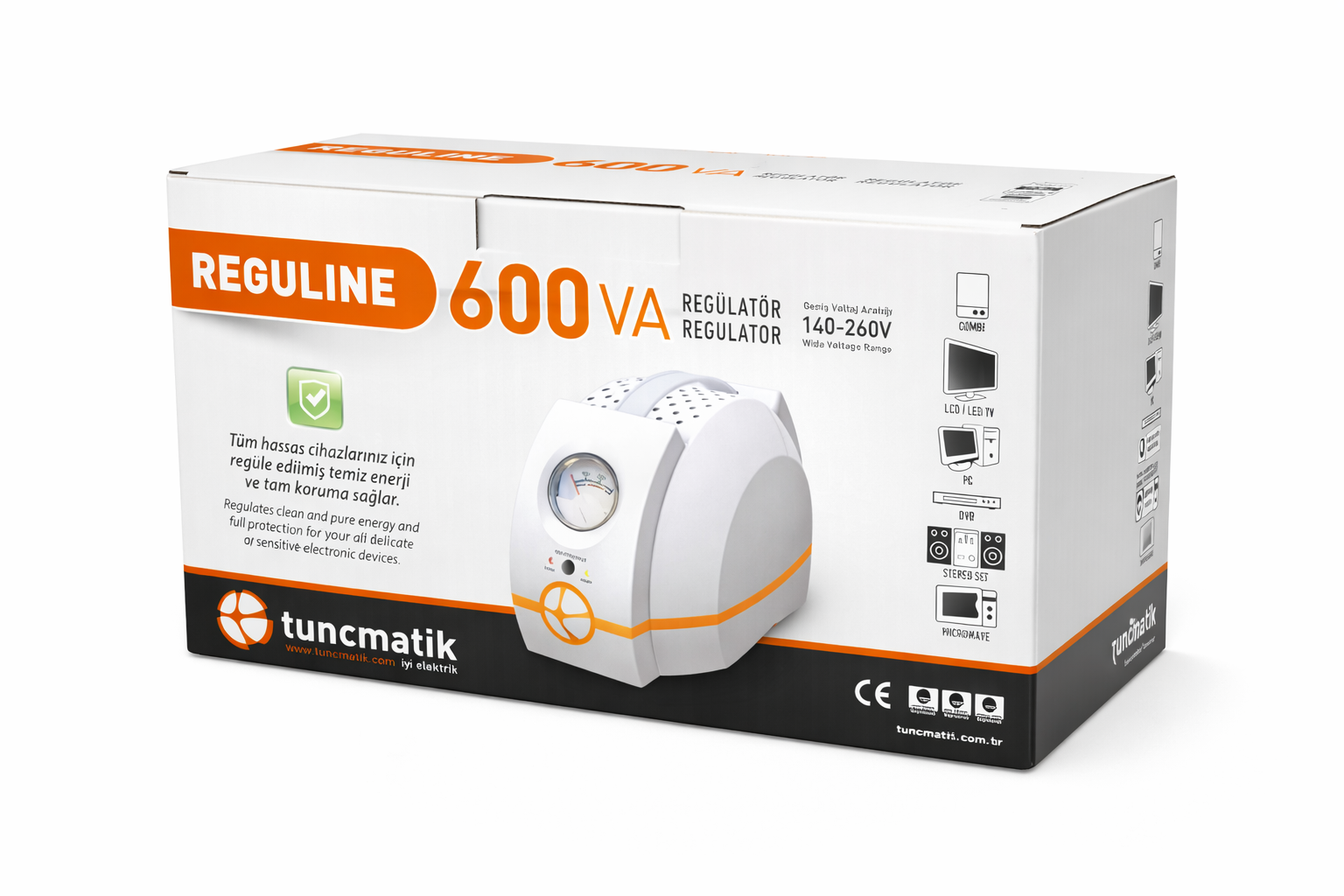ძაბვის სტაბილიზატორი (140–260V) Tuncmatik REGULINE - Image 3