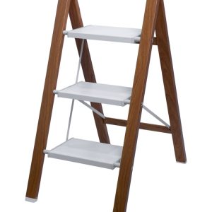 კიბე - 3 საფეხურით MYTY-2504 ფერი: ხისფერი + თეთრი