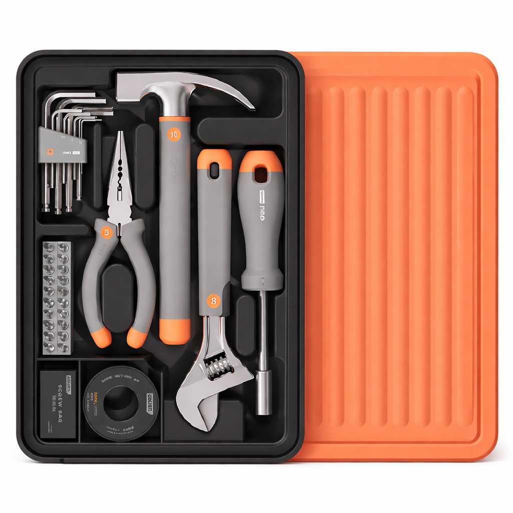 ხელსაწყოების ნაკრები 34ც H1001-E Home°/ Grey-Orange მწარ. deli