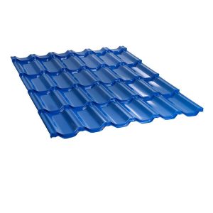 მეტალოკრამიტი ფერადი თუნუქის სახურავი 0.45X1200 პრიალა RAL5005