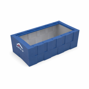 500 ლ ორშრიანი ლურჯი-თეთრი ‘საწნახელი’ პრიზმულ-ჰორიზონტალური ღია ავზი