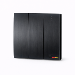 ელექტრო ჩამრთველი 3-იანი (სამი კლავიშით), შავი, BK G16006