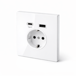 ელექტრო როზეტი USB + Type-C დამტენით, თეთრი – WH A1-11