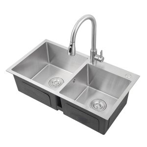 უჟანგავი ლით. ნიჟარა ზომა: 78*43 2-ნი ჩასას. სიფონ. საწურით (CHROME) NYWY-24-18