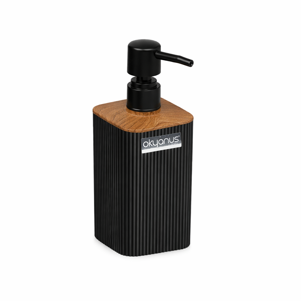 სასაპნე დისპენსერი OKY-425-3 ფერი: Black/wooden OKYANUS