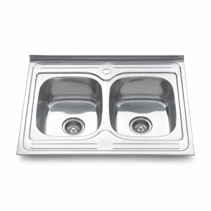 უჟანგავი ლით. ნიჟარა 800*600*180მმ *0.6მმ 2-ნი. სიფონით LS-8060F