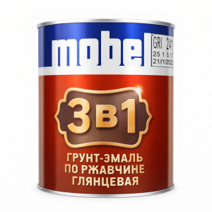 გრუნტ-ემალი 3-ში 1 MOBEL 2.5ლ – ანტიკოროზიული საღებავი მეტალზე (Gloss)