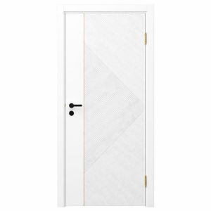 კარი MDF Соло-4 Молдинг Золото ზომა. 80*2150 ფერი. 9003 Белая