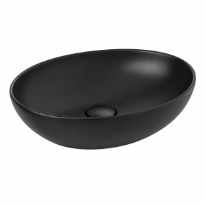 დასადები ხელსაბანი MOTTO OVAL 50 სმ MATTE BLACK